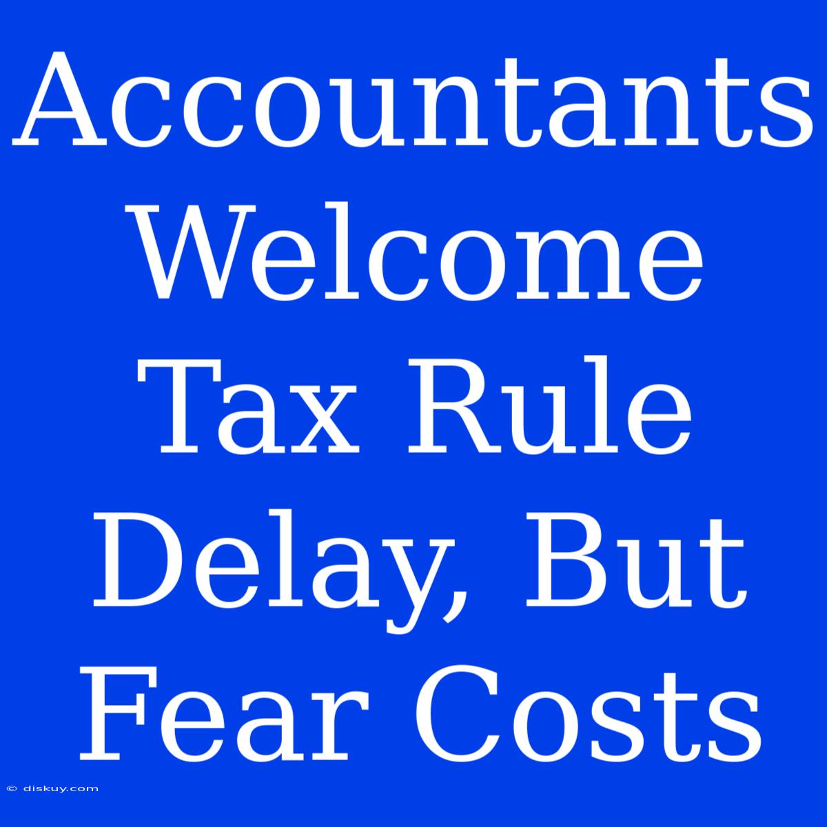 Accountants Welcome Tax Rule Delay, But Fear Costs