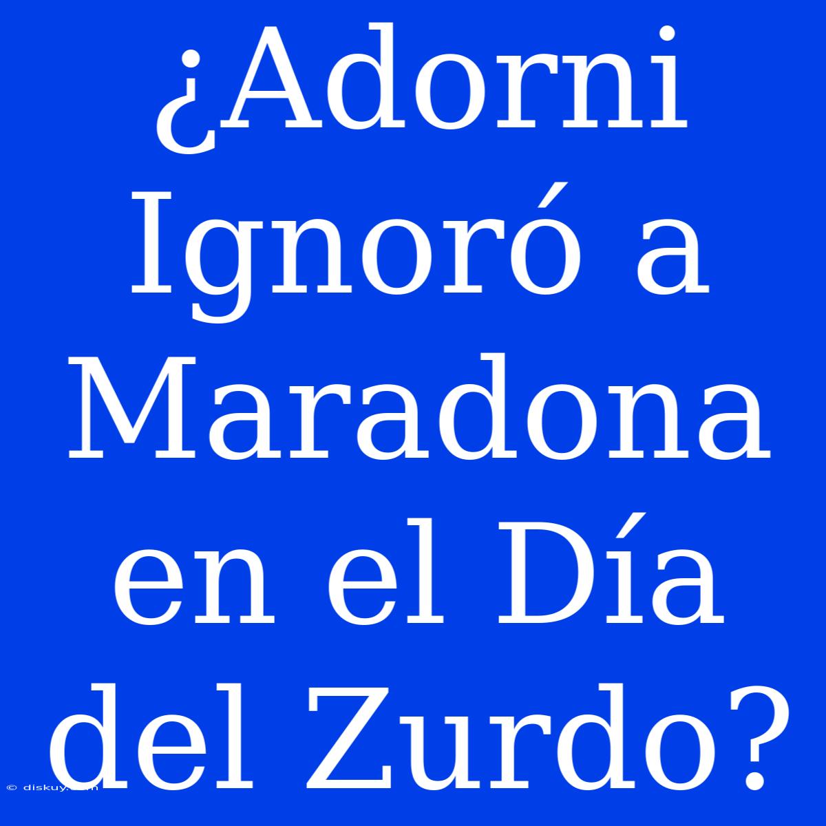 ¿Adorni Ignoró A Maradona En El Día Del Zurdo?