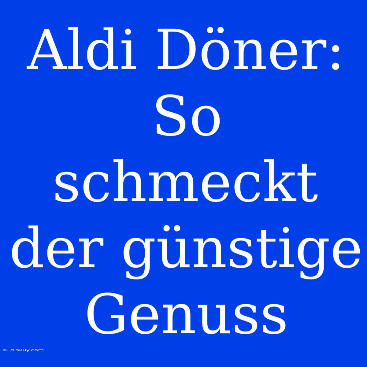 Aldi Döner: So Schmeckt Der Günstige Genuss