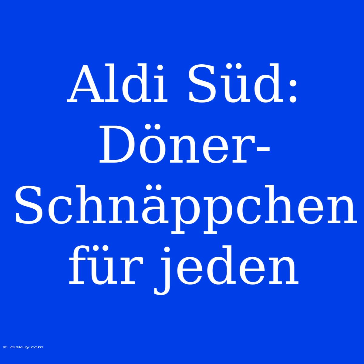 Aldi Süd: Döner-Schnäppchen Für Jeden