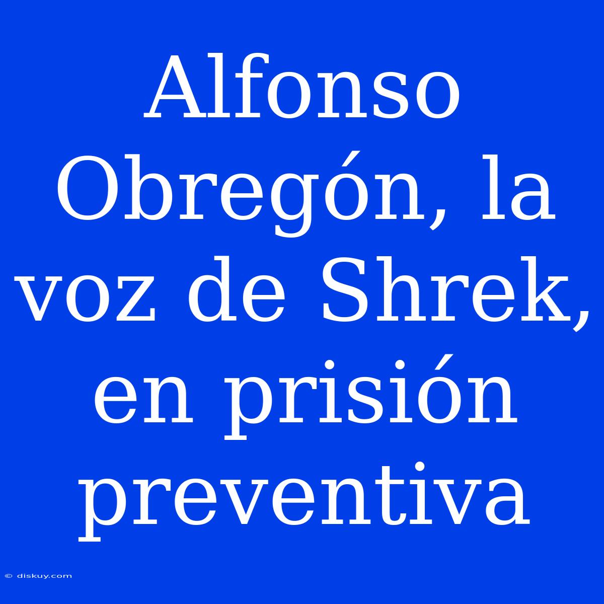 Alfonso Obregón, La Voz De Shrek, En Prisión Preventiva