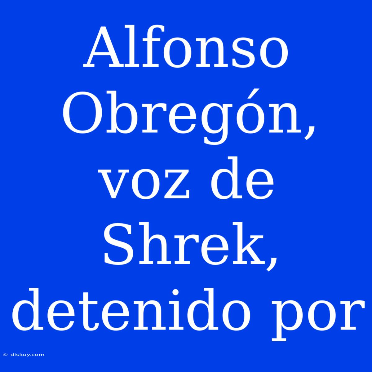 Alfonso Obregón, Voz De Shrek, Detenido Por