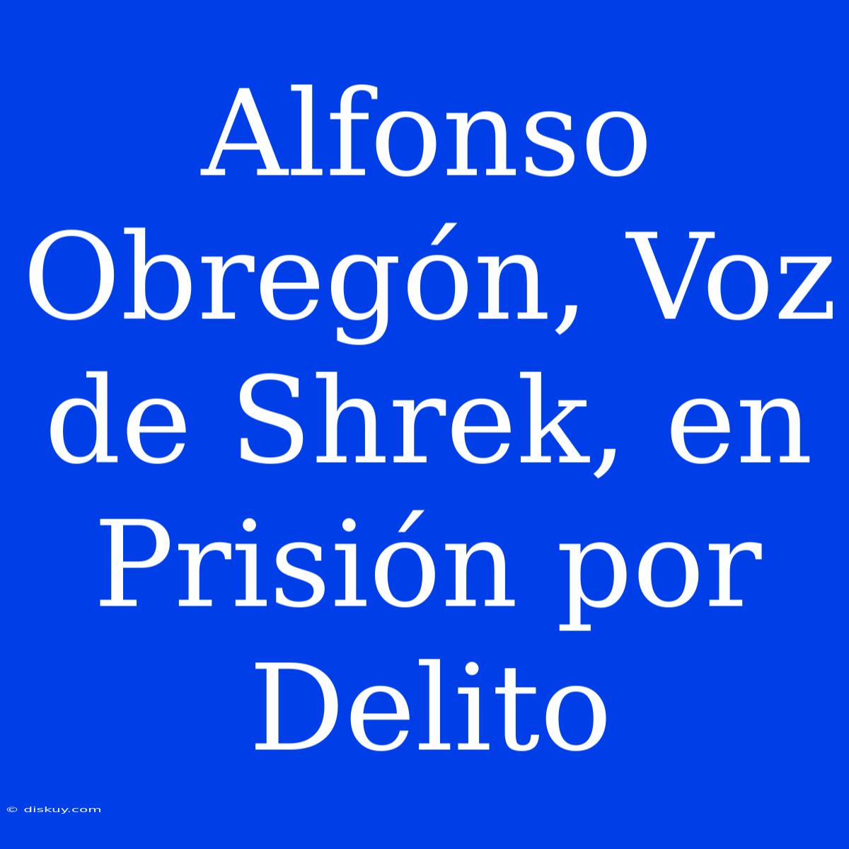 Alfonso Obregón, Voz De Shrek, En Prisión Por Delito