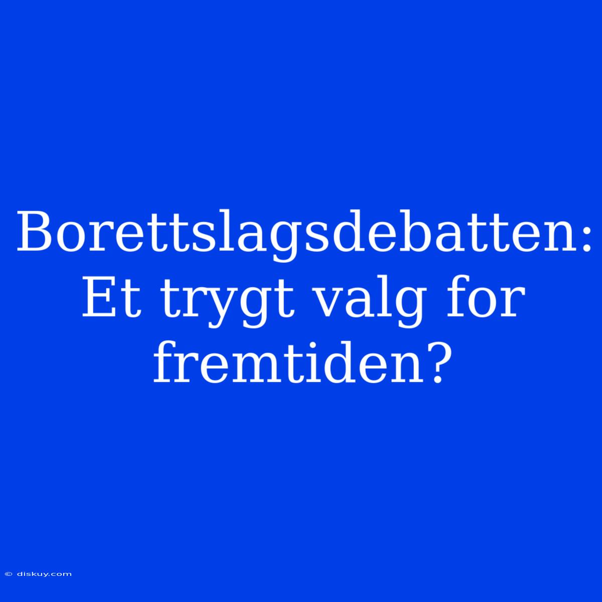 Borettslagsdebatten: Et Trygt Valg For Fremtiden?