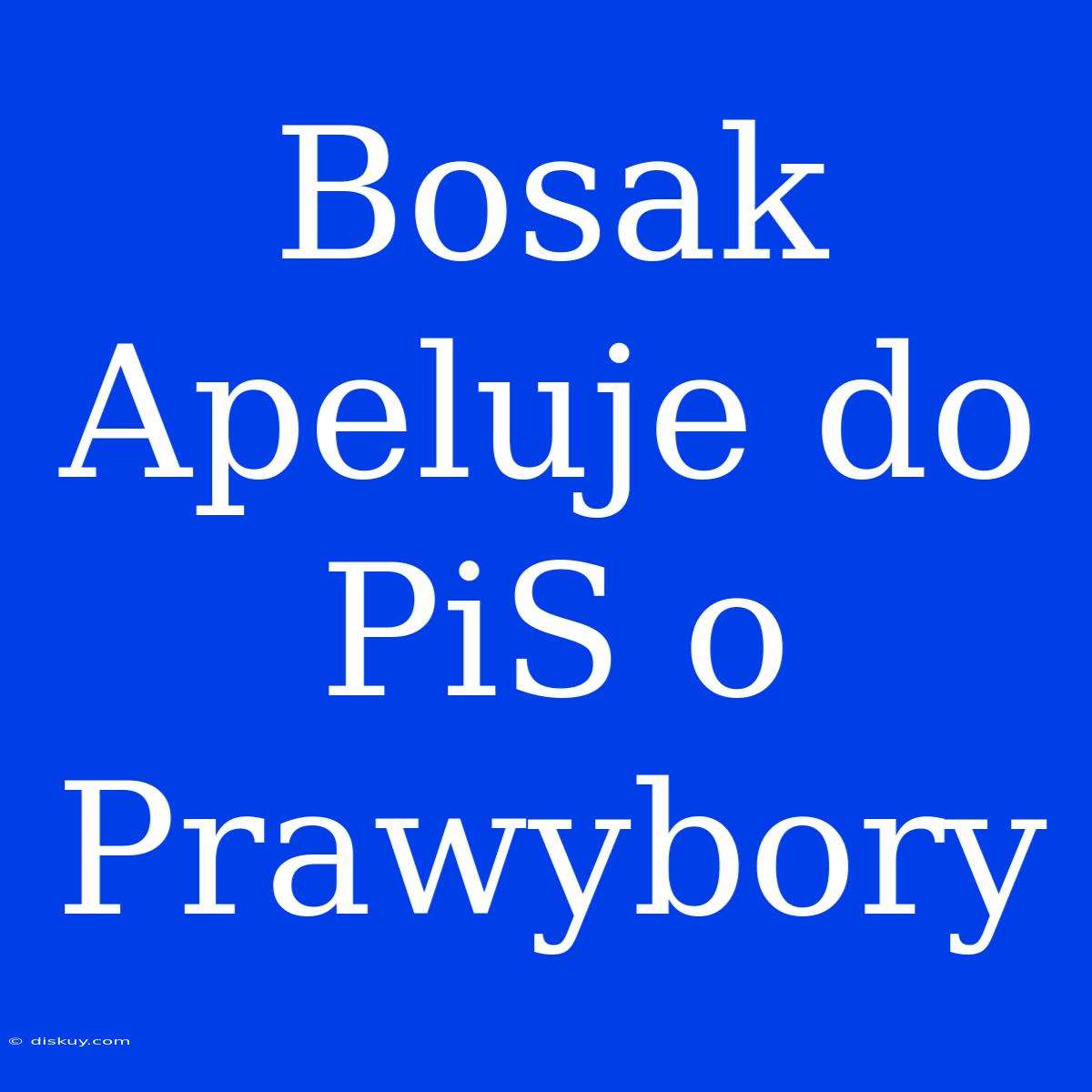 Bosak Apeluje Do PiS O Prawybory