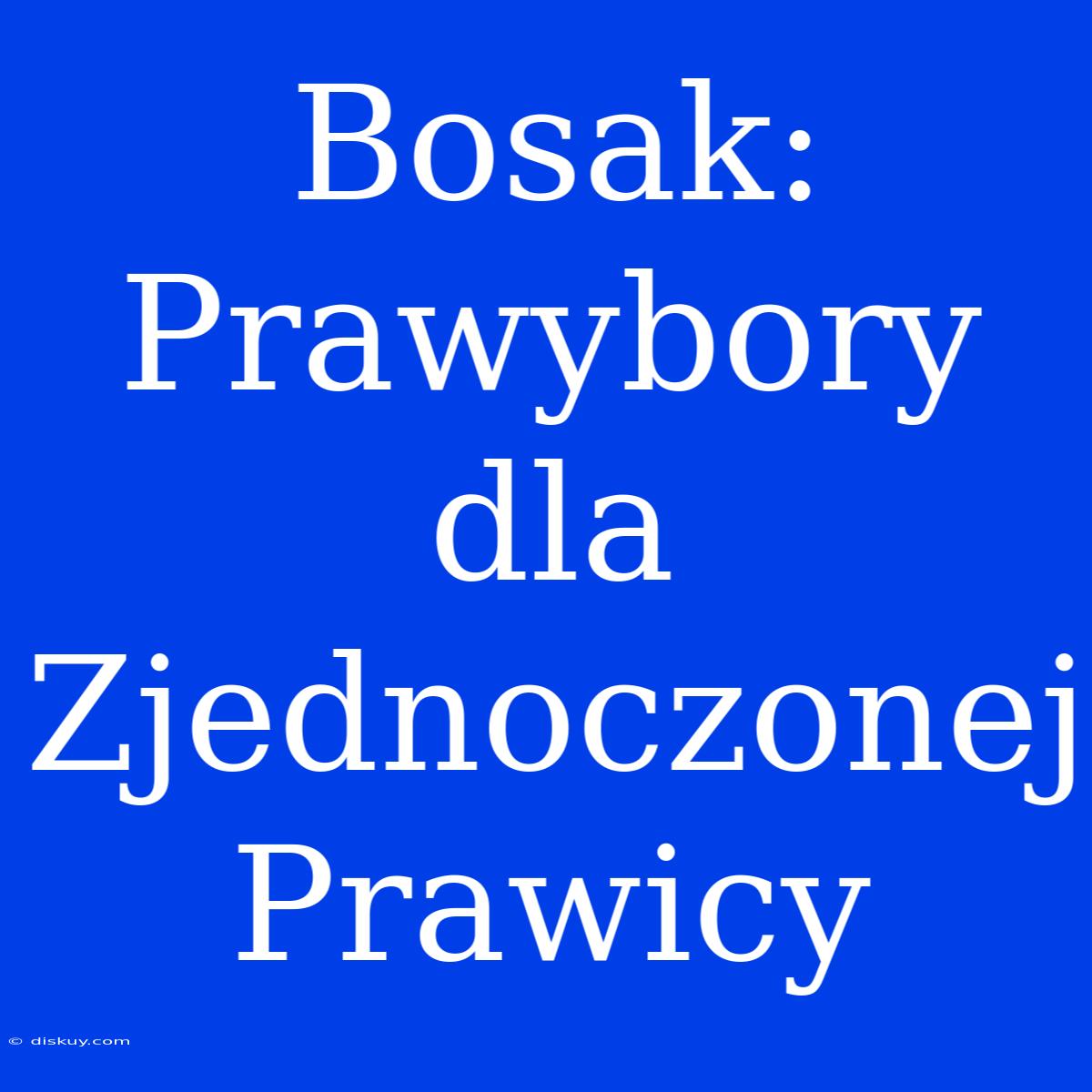 Bosak: Prawybory Dla Zjednoczonej Prawicy