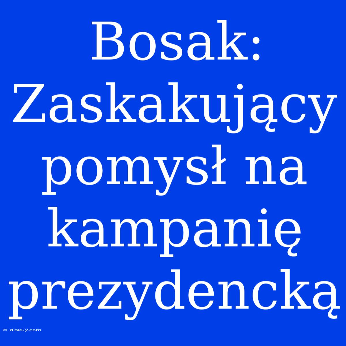 Bosak: Zaskakujący Pomysł Na Kampanię Prezydencką