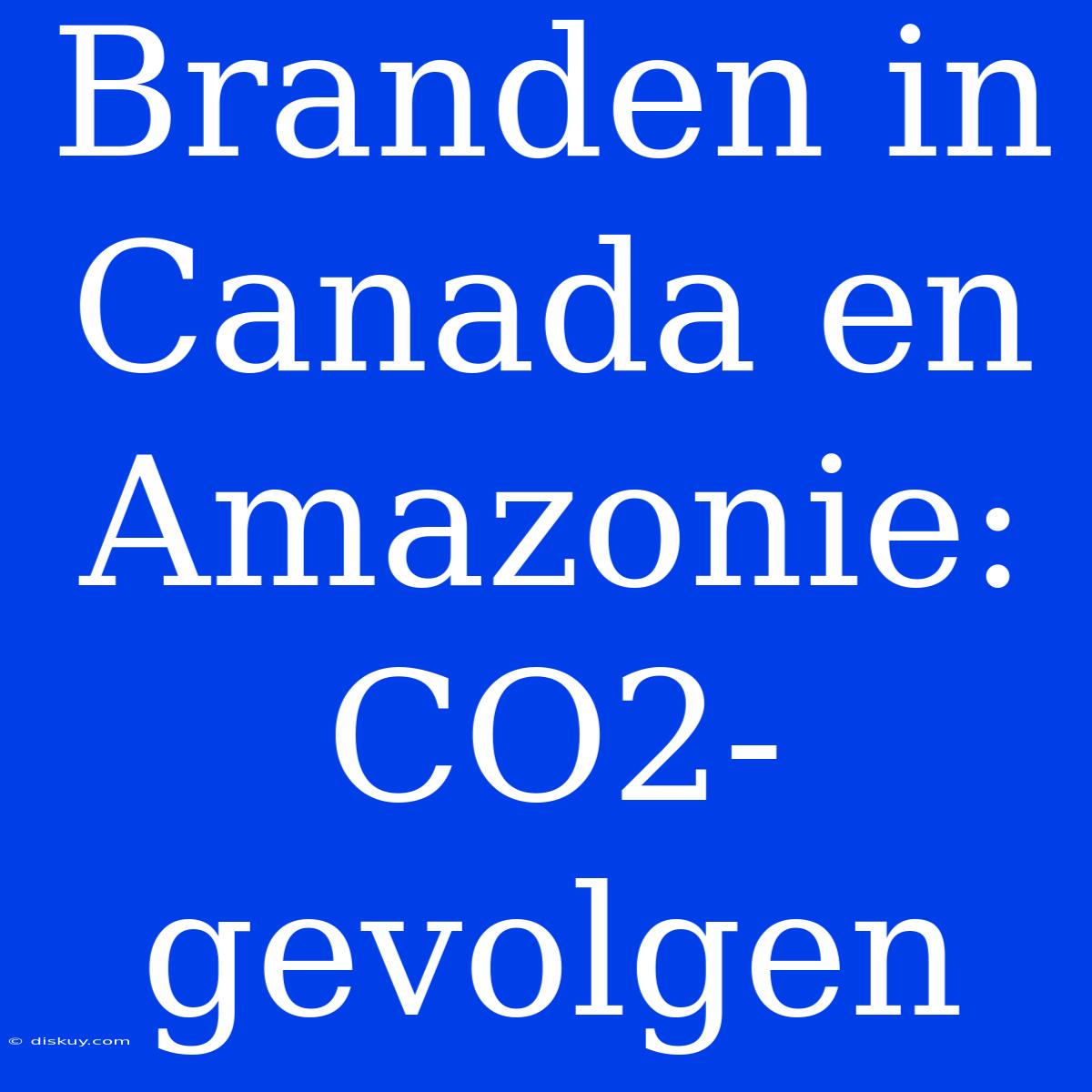 Branden In Canada En Amazonie: CO2-gevolgen