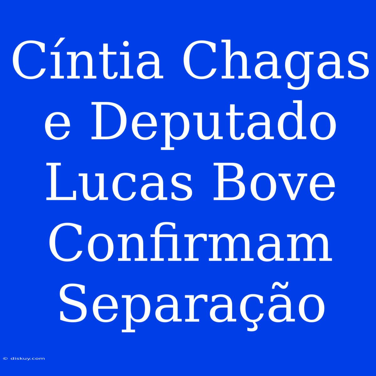 Cíntia Chagas E Deputado Lucas Bove Confirmam Separação