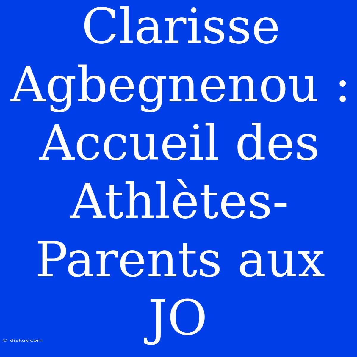 Clarisse Agbegnenou : Accueil Des Athlètes-Parents Aux JO