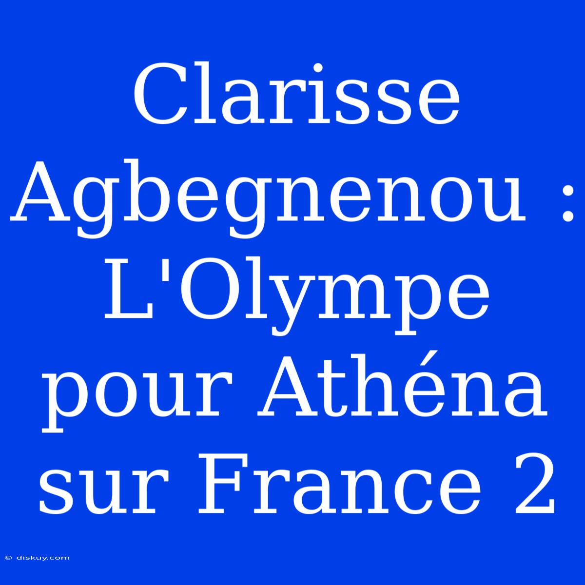 Clarisse Agbegnenou : L'Olympe Pour Athéna Sur France 2