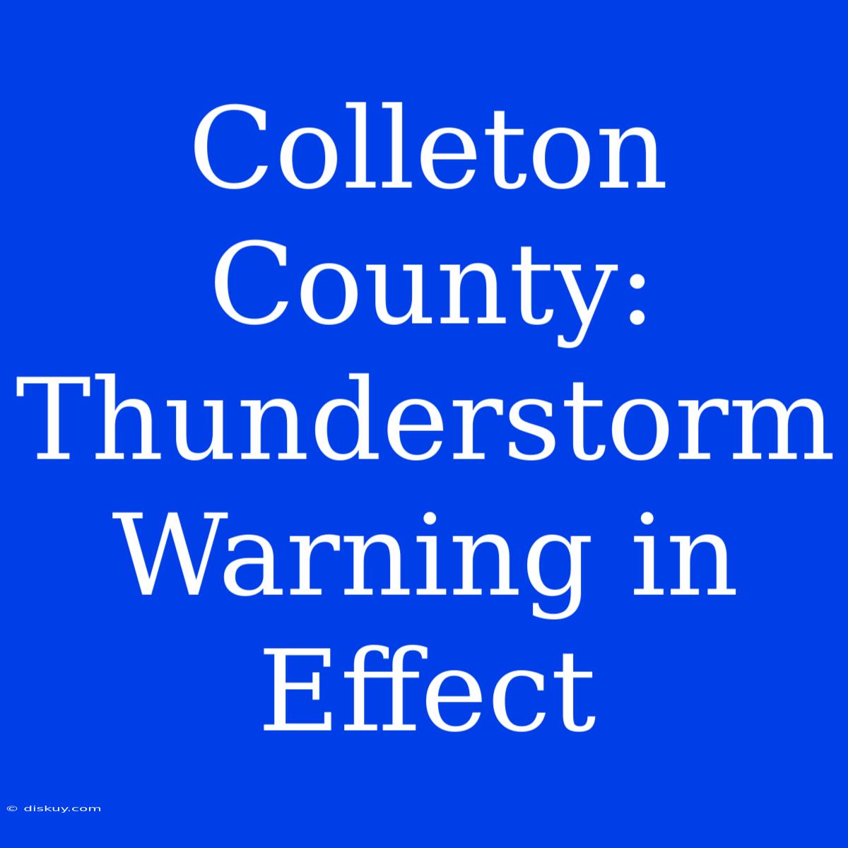 Colleton County: Thunderstorm Warning In Effect