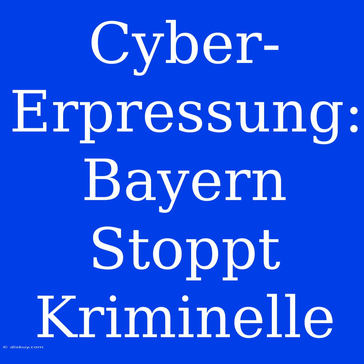 Cyber-Erpressung: Bayern Stoppt Kriminelle