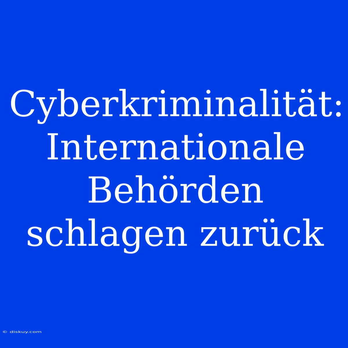 Cyberkriminalität: Internationale Behörden Schlagen Zurück