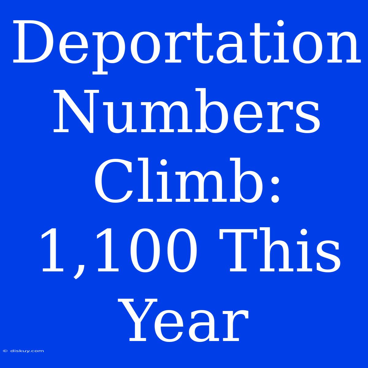 Deportation Numbers Climb: 1,100 This Year