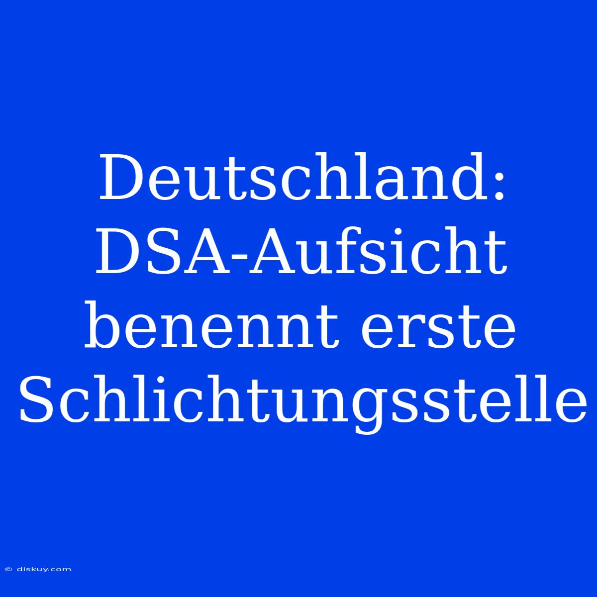 Deutschland: DSA-Aufsicht Benennt Erste Schlichtungsstelle