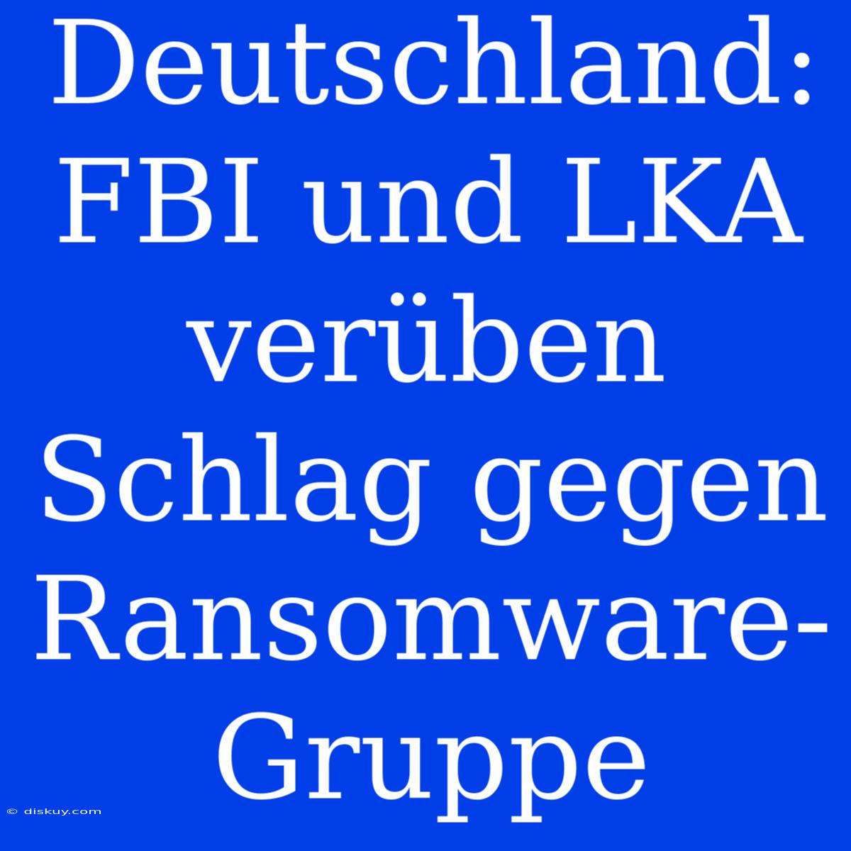 Deutschland: FBI Und LKA Verüben Schlag Gegen Ransomware-Gruppe