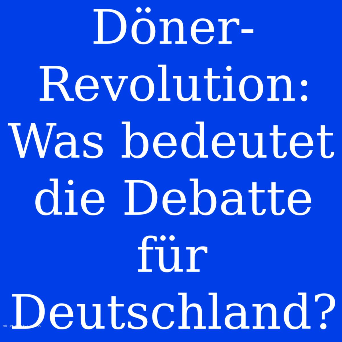 Döner-Revolution: Was Bedeutet Die Debatte Für Deutschland?