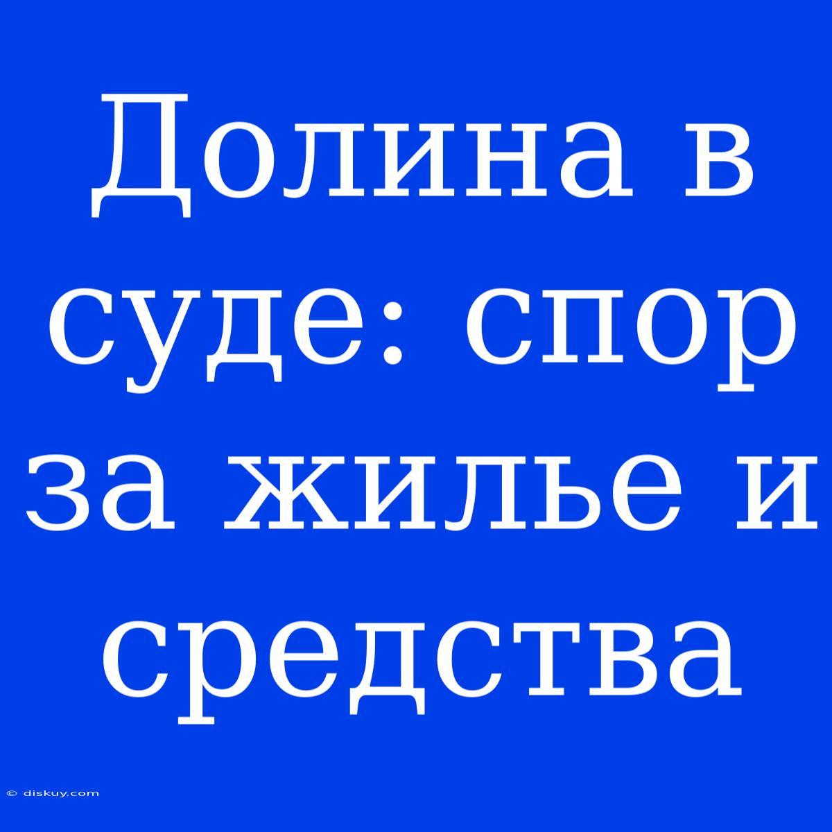 Долина В Суде: Спор За Жилье И Средства