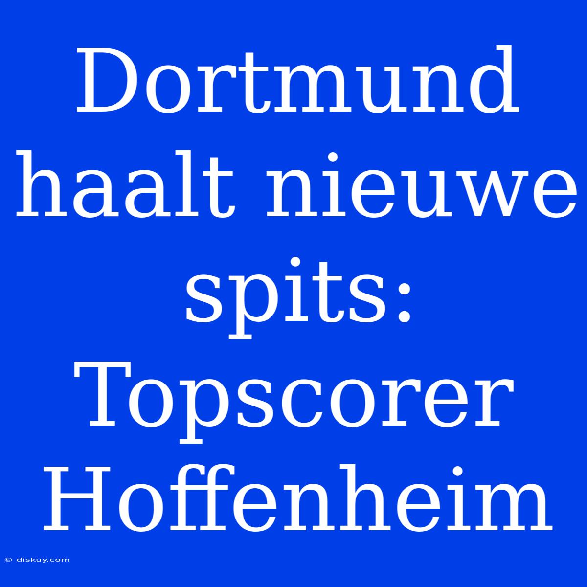 Dortmund Haalt Nieuwe Spits: Topscorer Hoffenheim