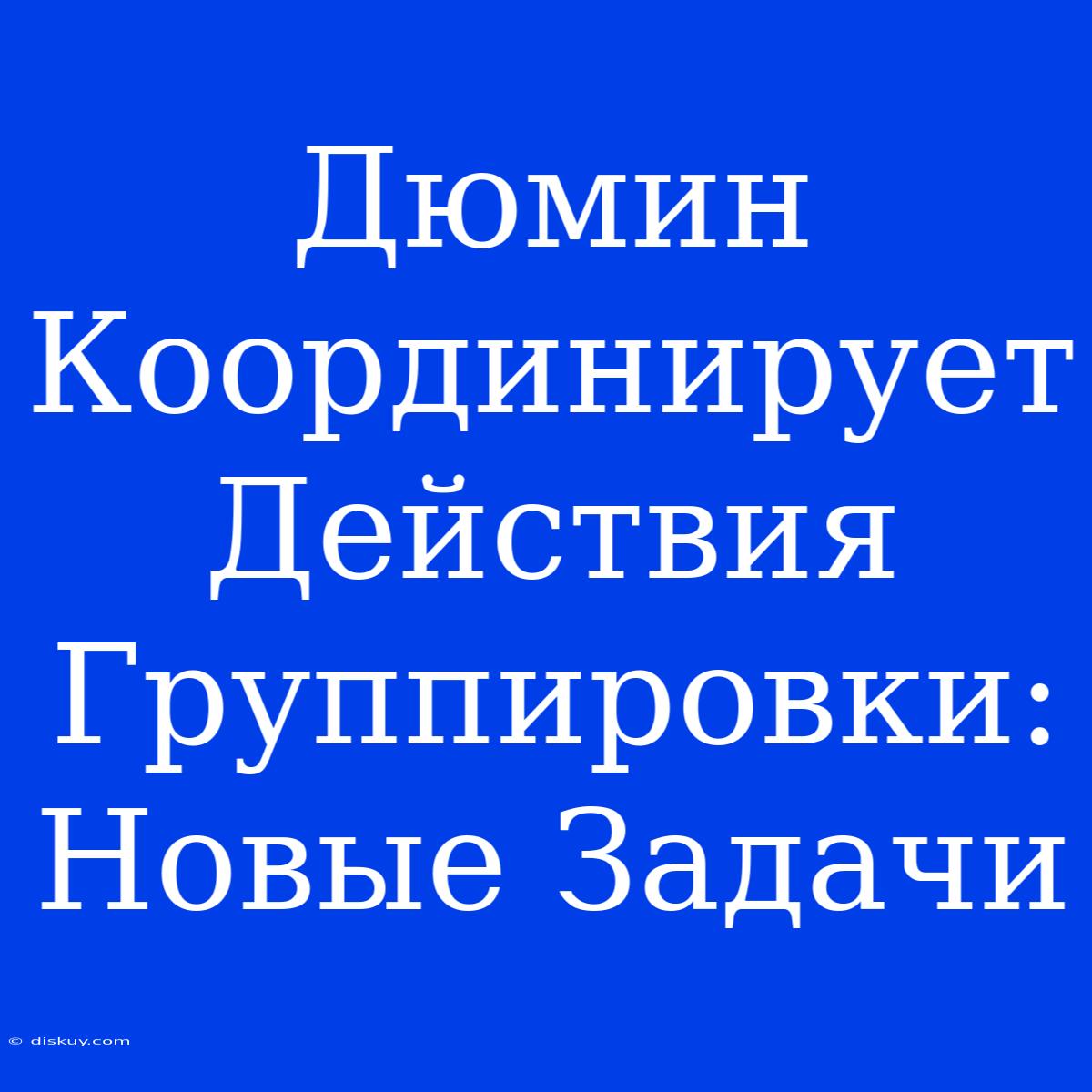 Дюмин Координирует Действия Группировки: Новые Задачи