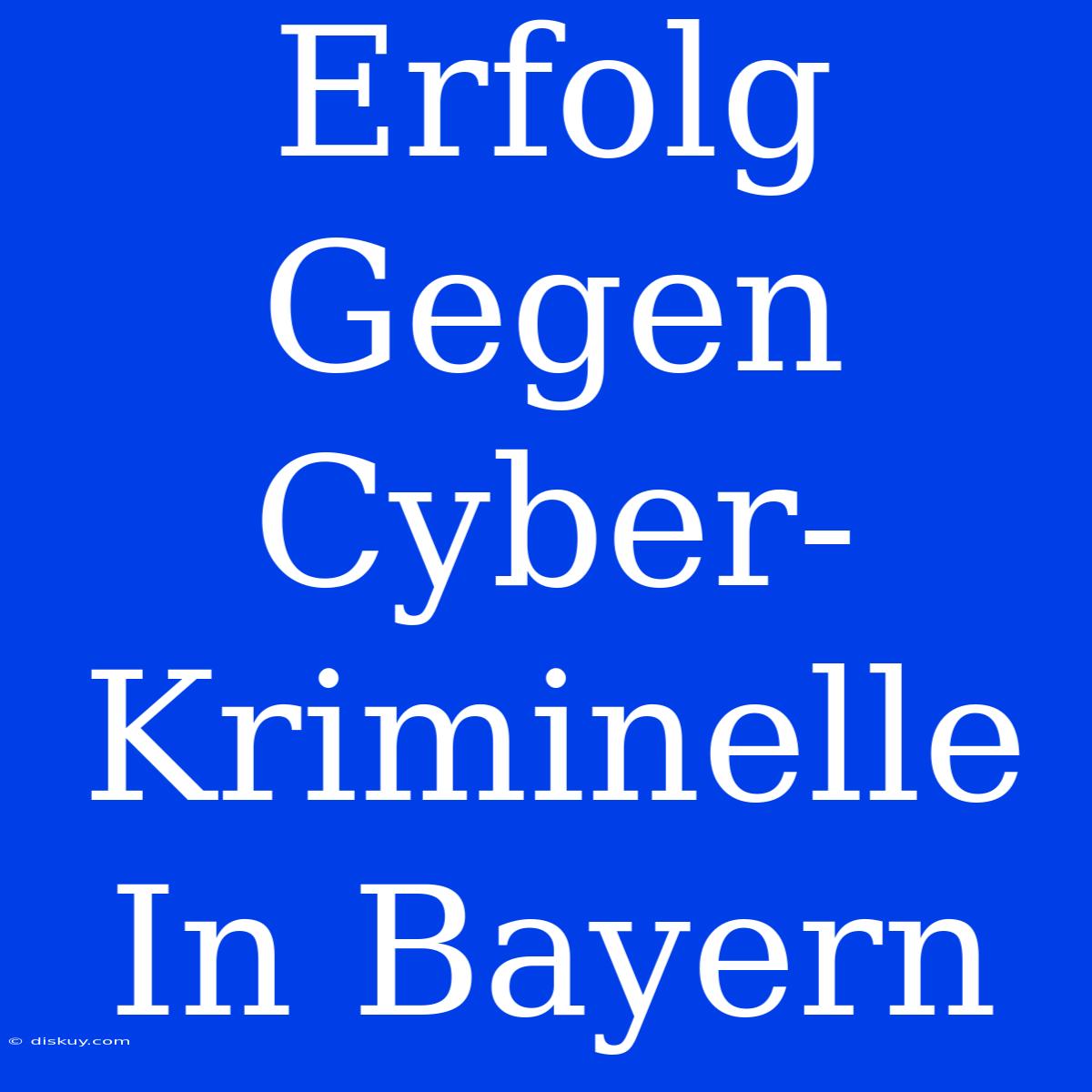 Erfolg Gegen Cyber-Kriminelle In Bayern