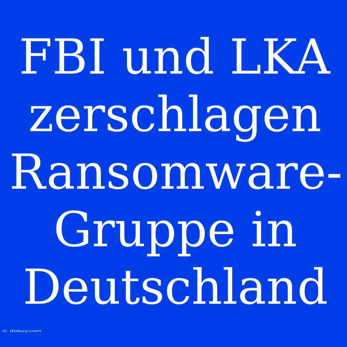 FBI Und LKA Zerschlagen Ransomware-Gruppe In Deutschland