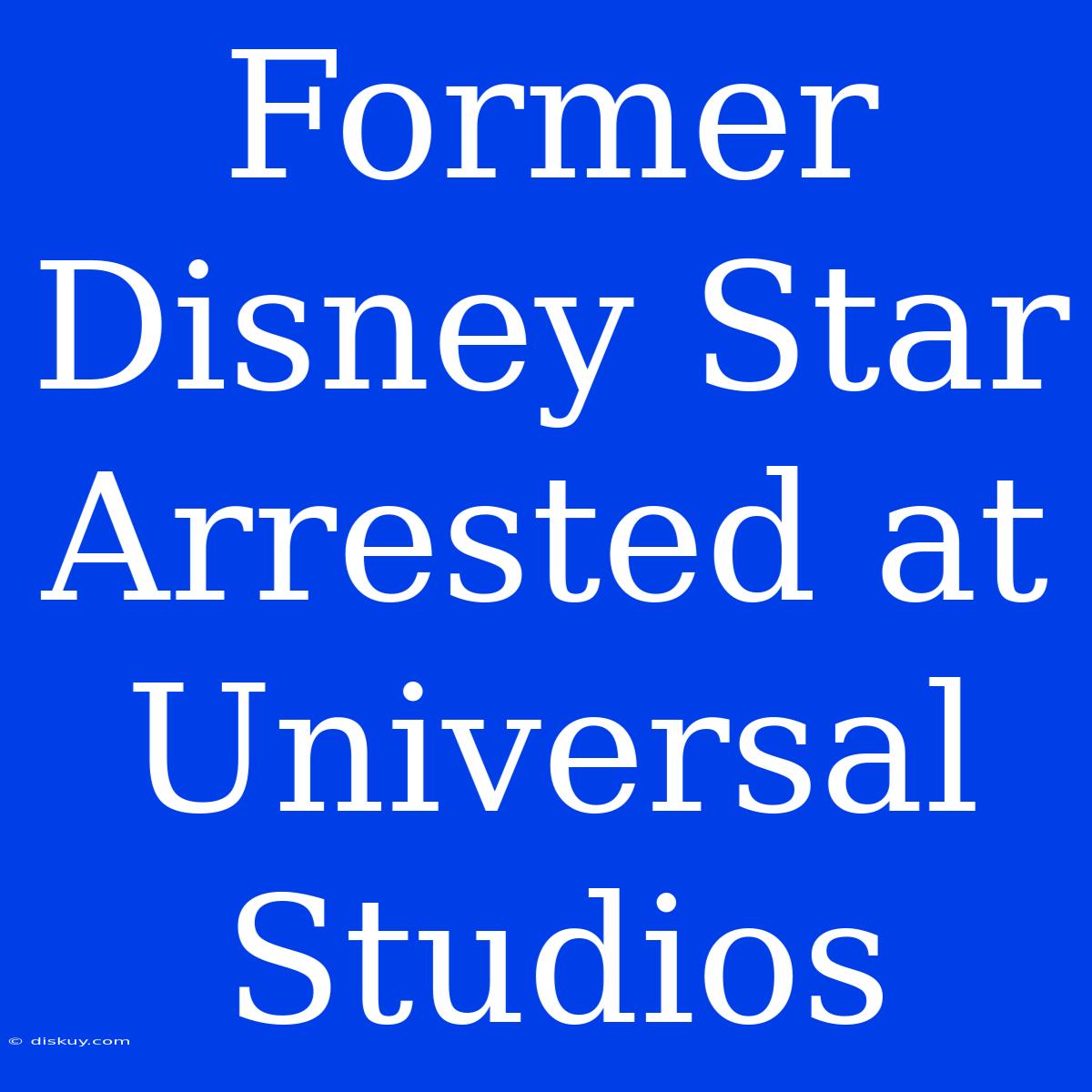 Former Disney Star Arrested At Universal Studios