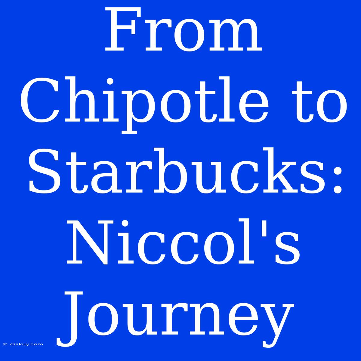 From Chipotle To Starbucks: Niccol's Journey