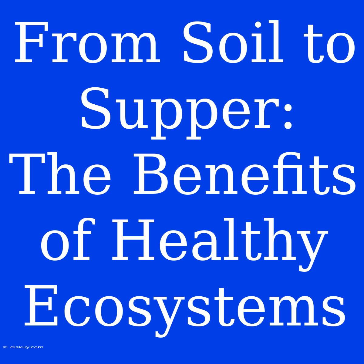 From Soil To Supper:  The Benefits Of Healthy Ecosystems