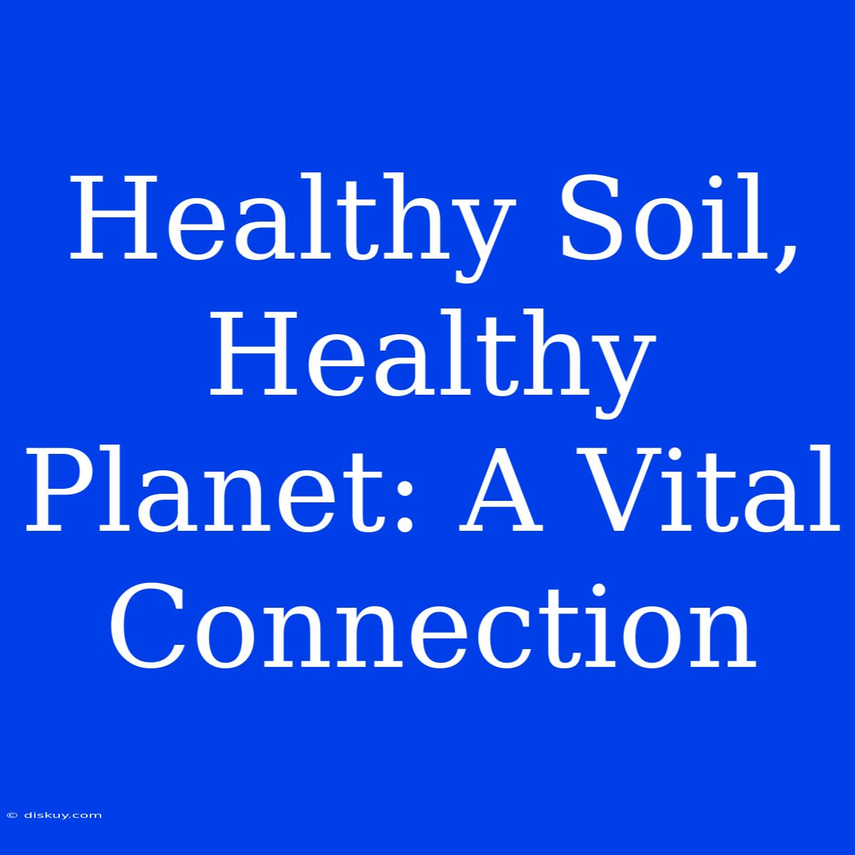 Healthy Soil, Healthy Planet: A Vital Connection