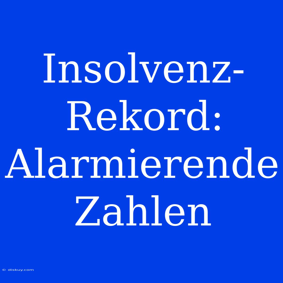 Insolvenz-Rekord: Alarmierende Zahlen