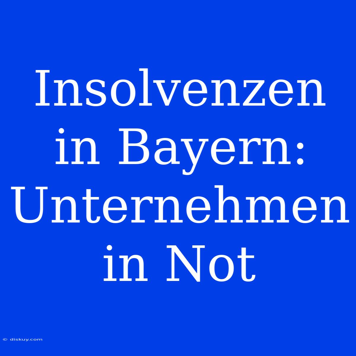 Insolvenzen In Bayern: Unternehmen In Not