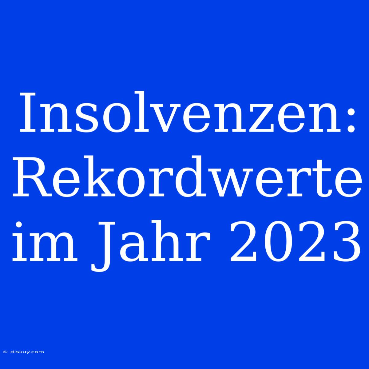 Insolvenzen: Rekordwerte Im Jahr 2023