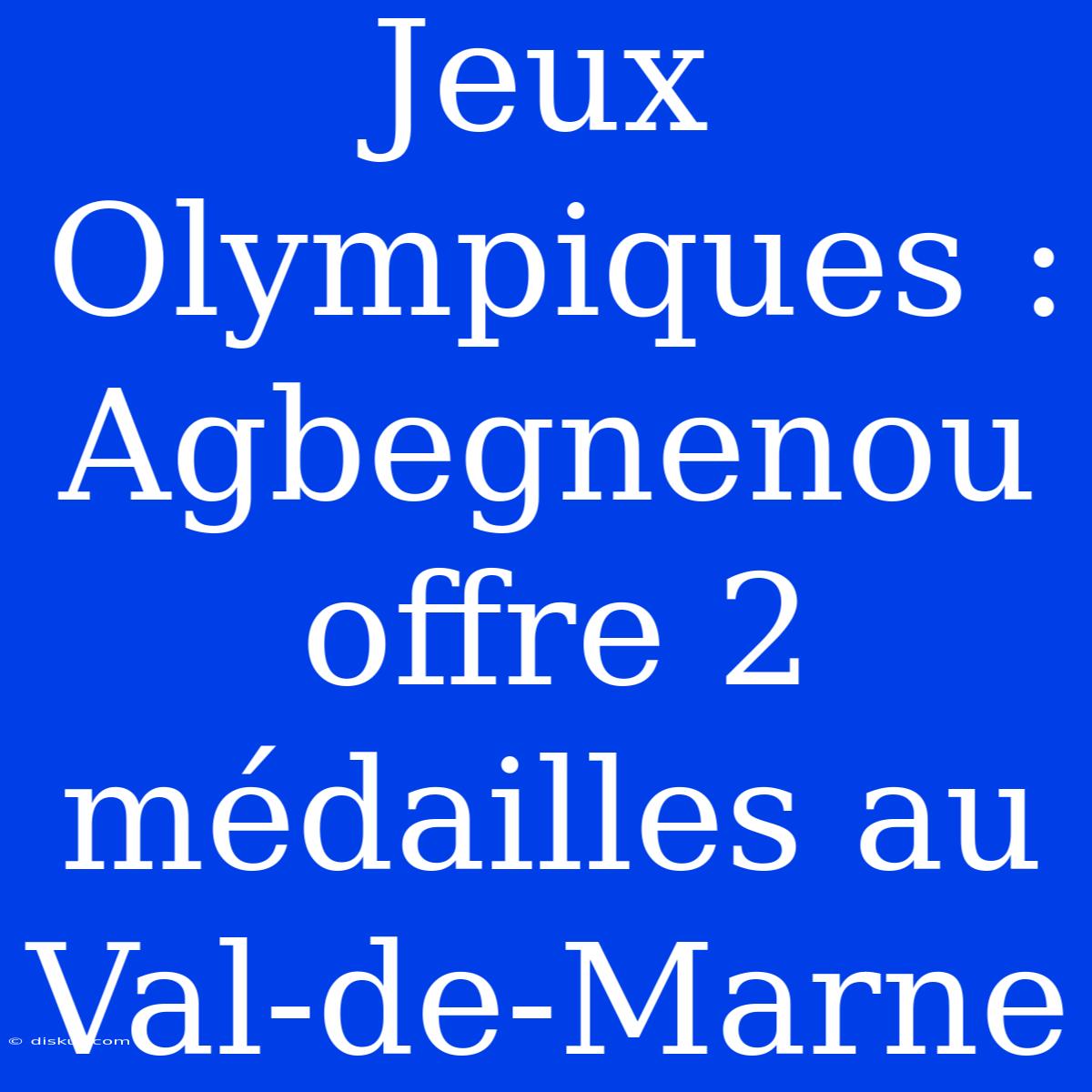 Jeux Olympiques : Agbegnenou Offre 2 Médailles Au Val-de-Marne