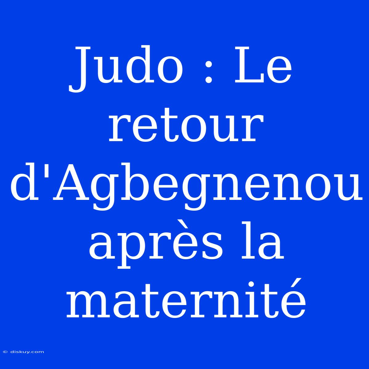 Judo : Le Retour D'Agbegnenou Après La Maternité