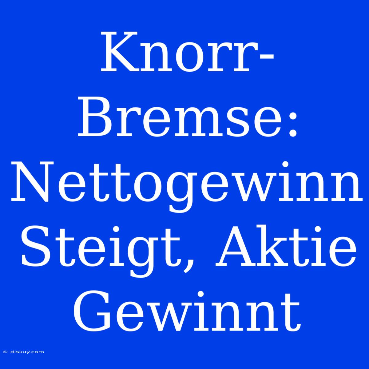 Knorr-Bremse: Nettogewinn Steigt, Aktie Gewinnt