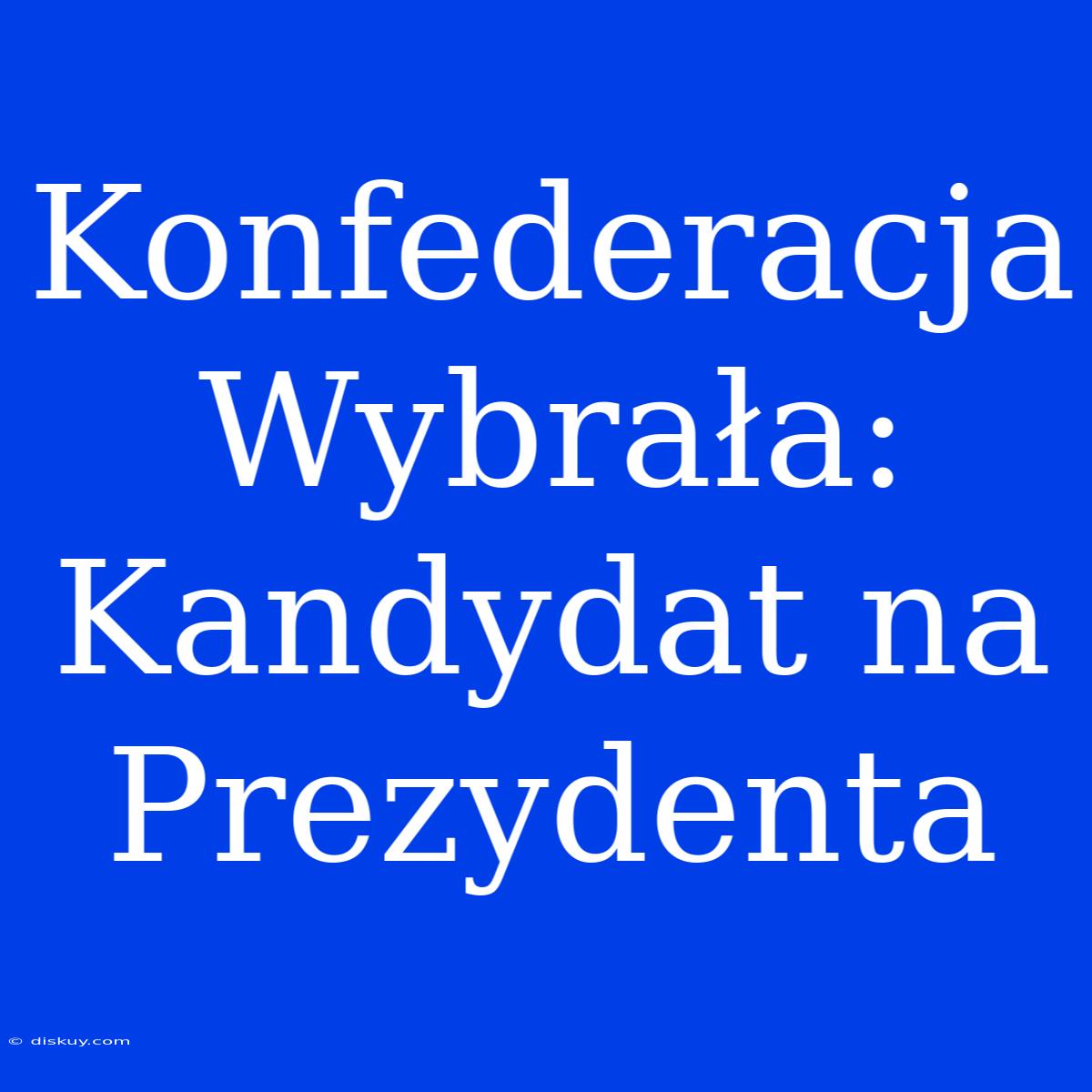 Konfederacja Wybrała: Kandydat Na Prezydenta