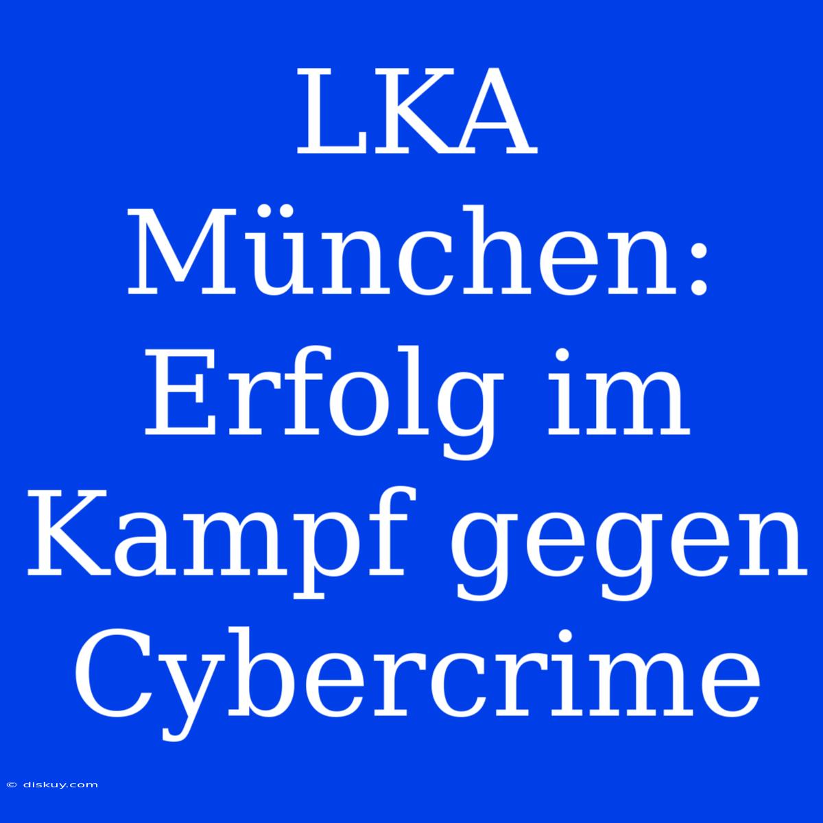 LKA München: Erfolg Im Kampf Gegen Cybercrime