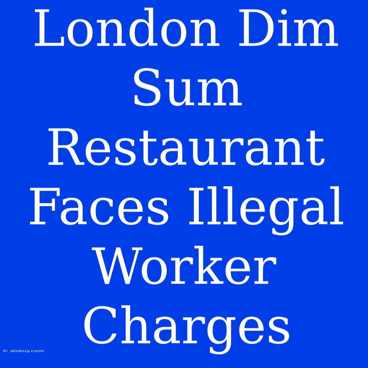 London Dim Sum Restaurant Faces Illegal Worker Charges