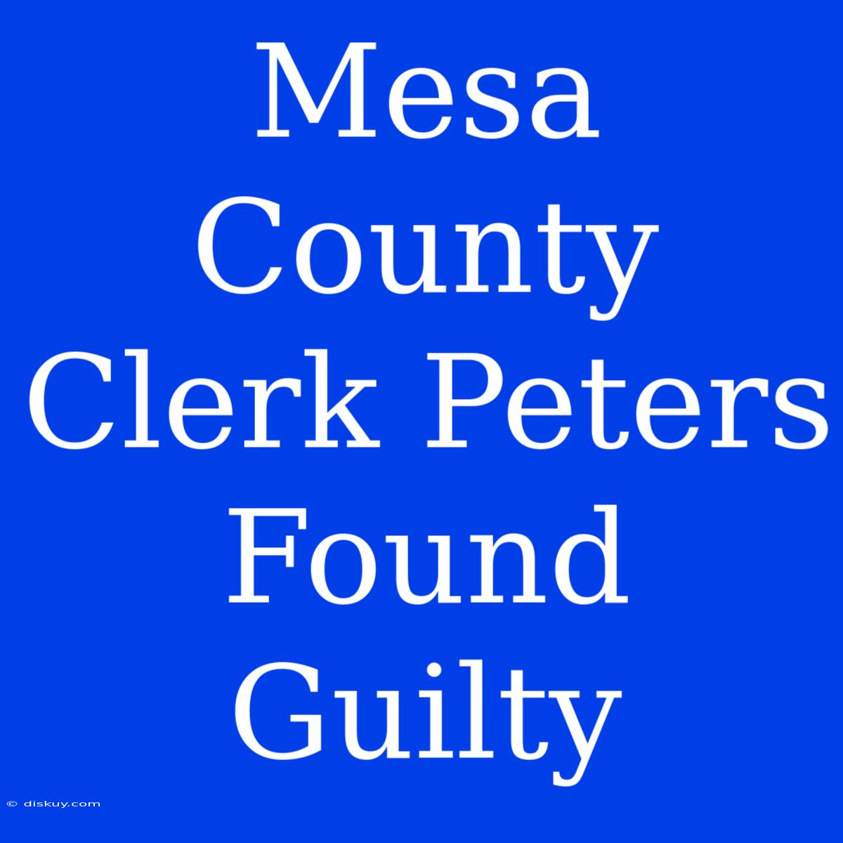 Mesa County Clerk Peters Found Guilty