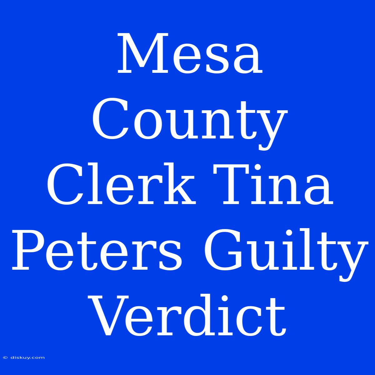 Mesa County Clerk Tina Peters Guilty Verdict