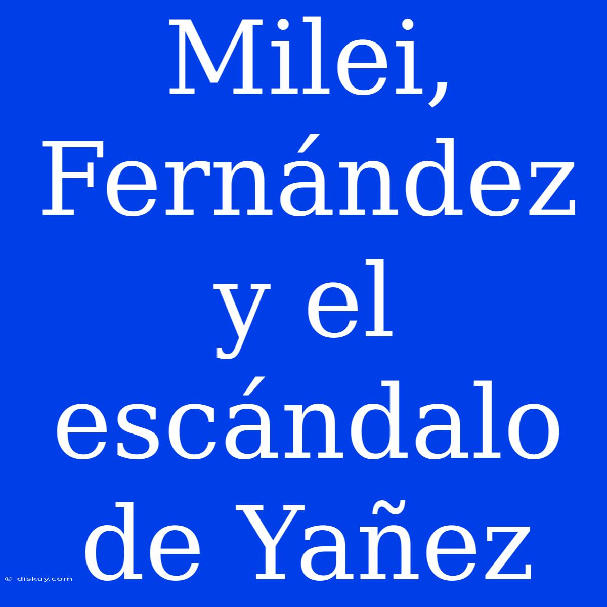 Milei, Fernández Y El Escándalo De Yañez