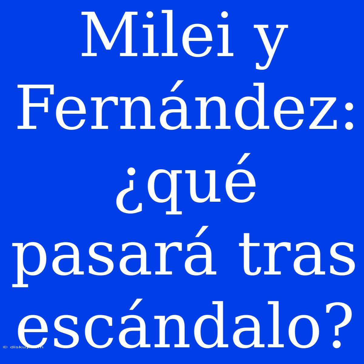 Milei Y Fernández: ¿qué Pasará Tras Escándalo?