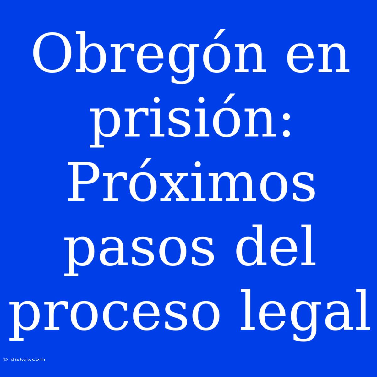 Obregón En Prisión: Próximos Pasos Del Proceso Legal