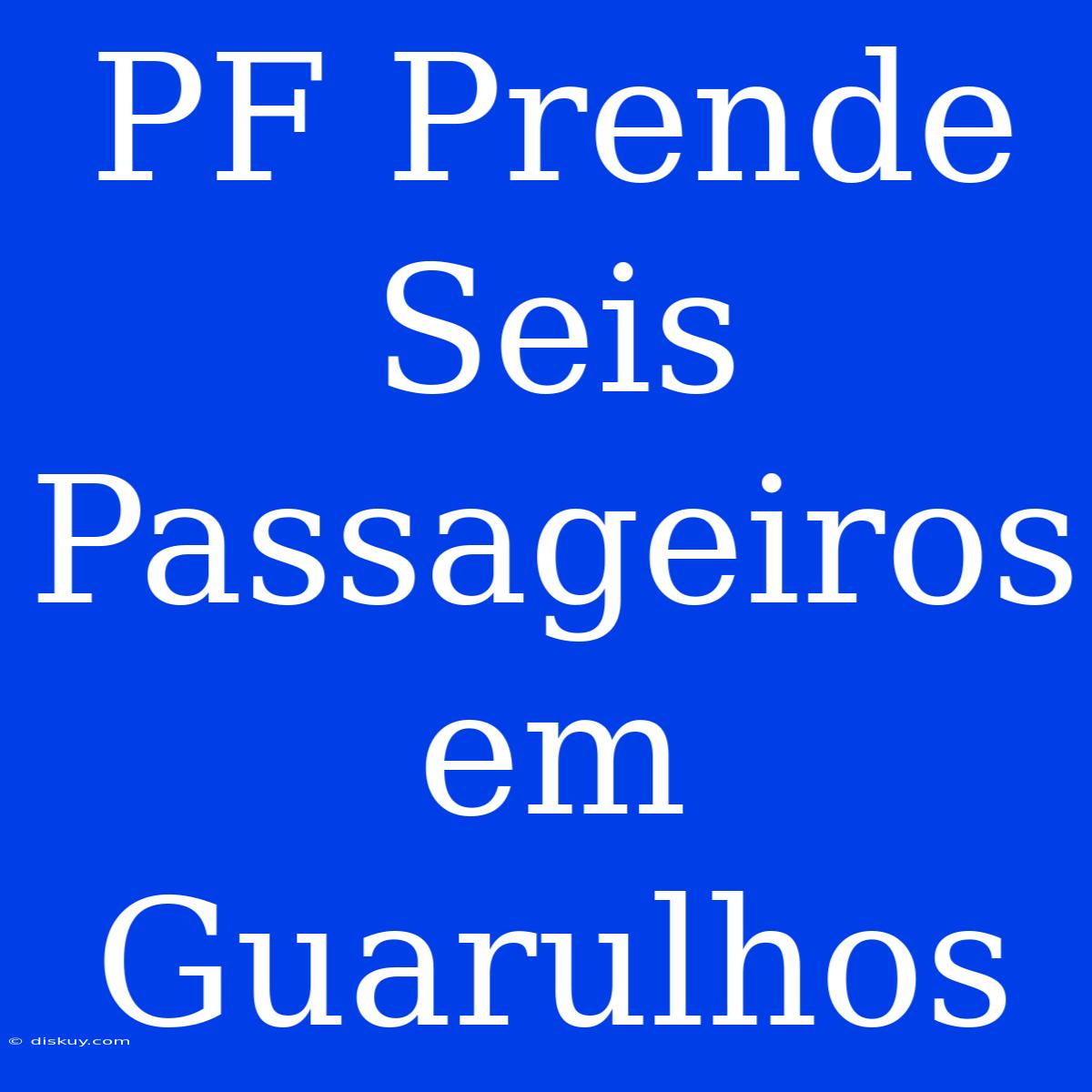 PF Prende Seis Passageiros Em Guarulhos