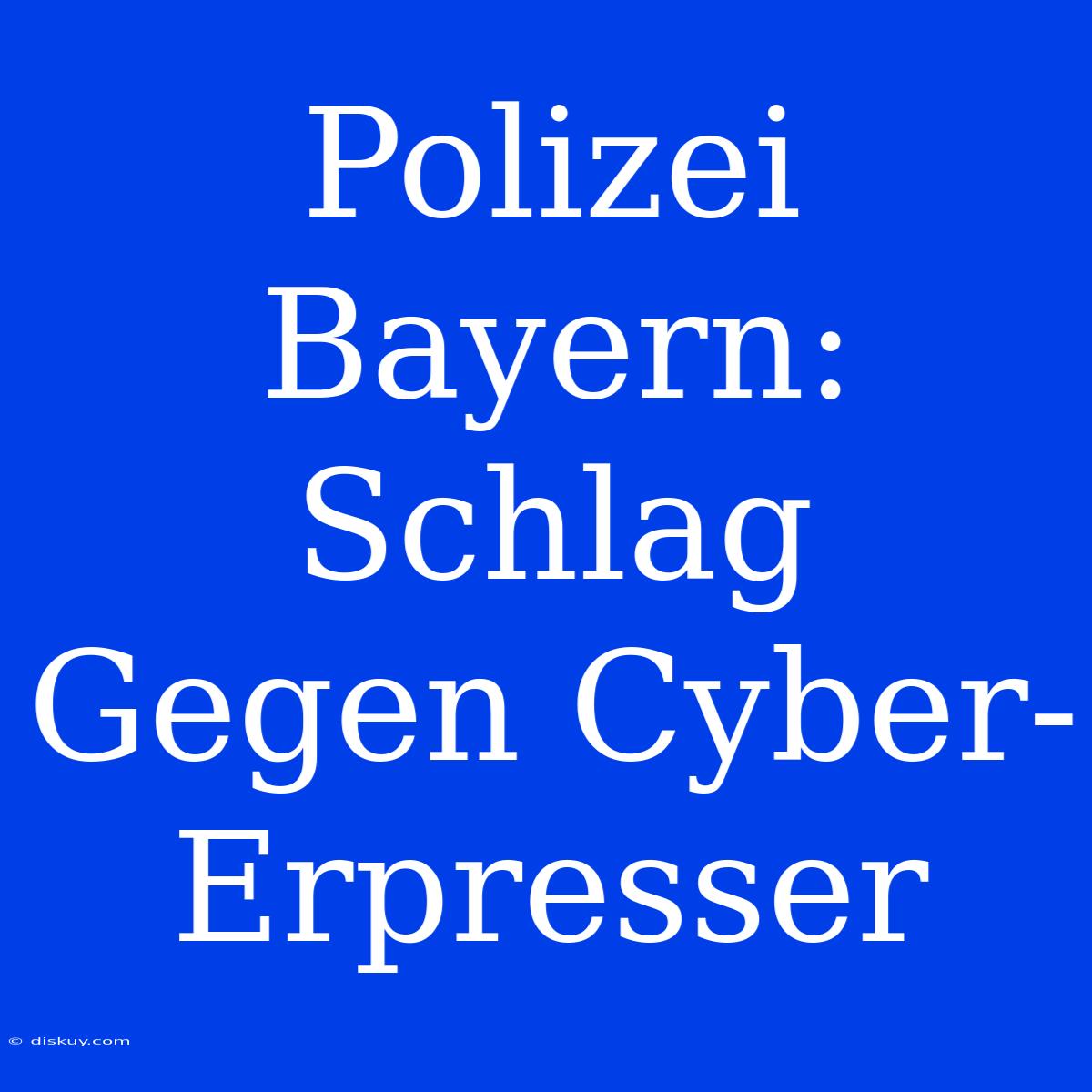 Polizei Bayern: Schlag Gegen Cyber-Erpresser