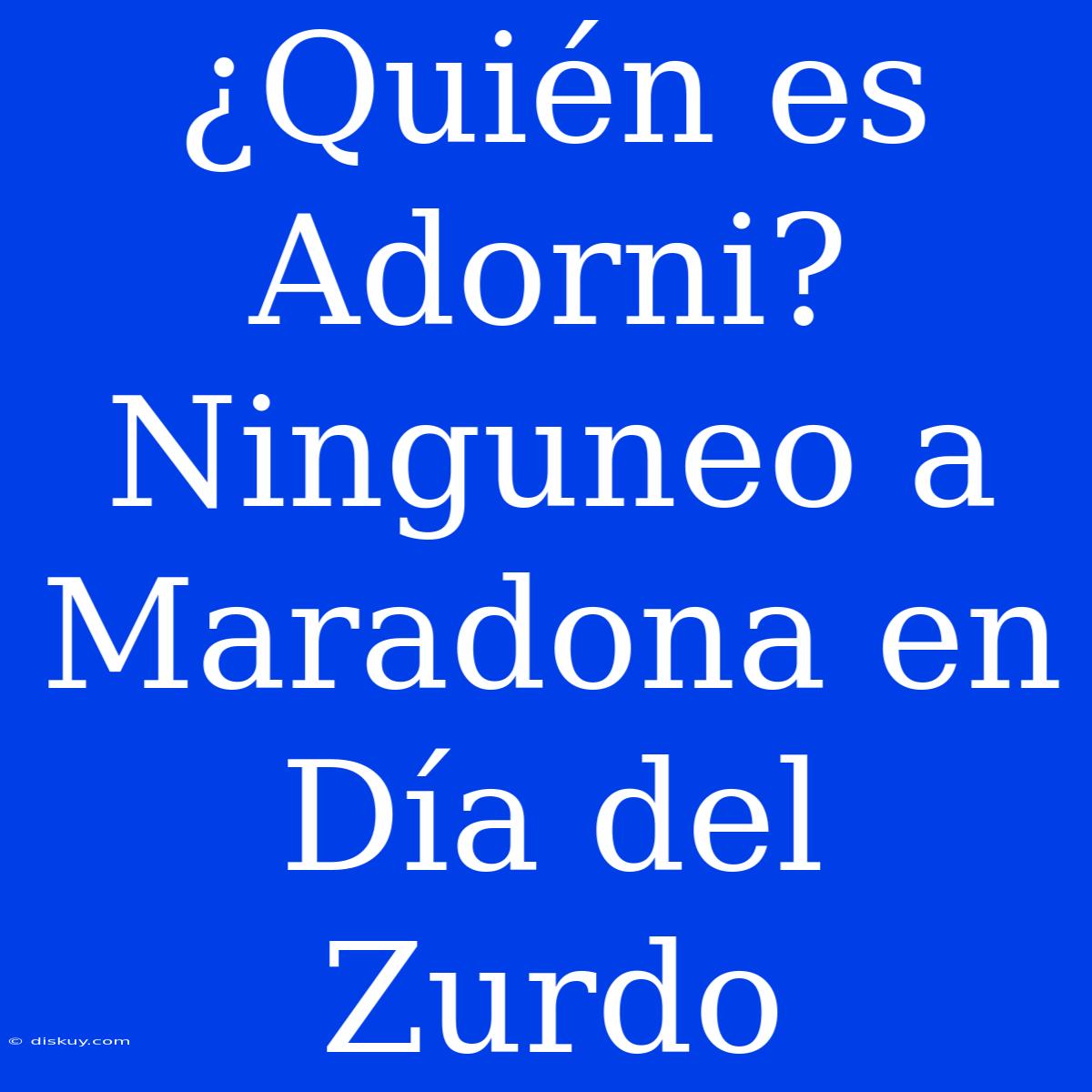 ¿Quién Es Adorni? Ninguneo A Maradona En Día Del Zurdo