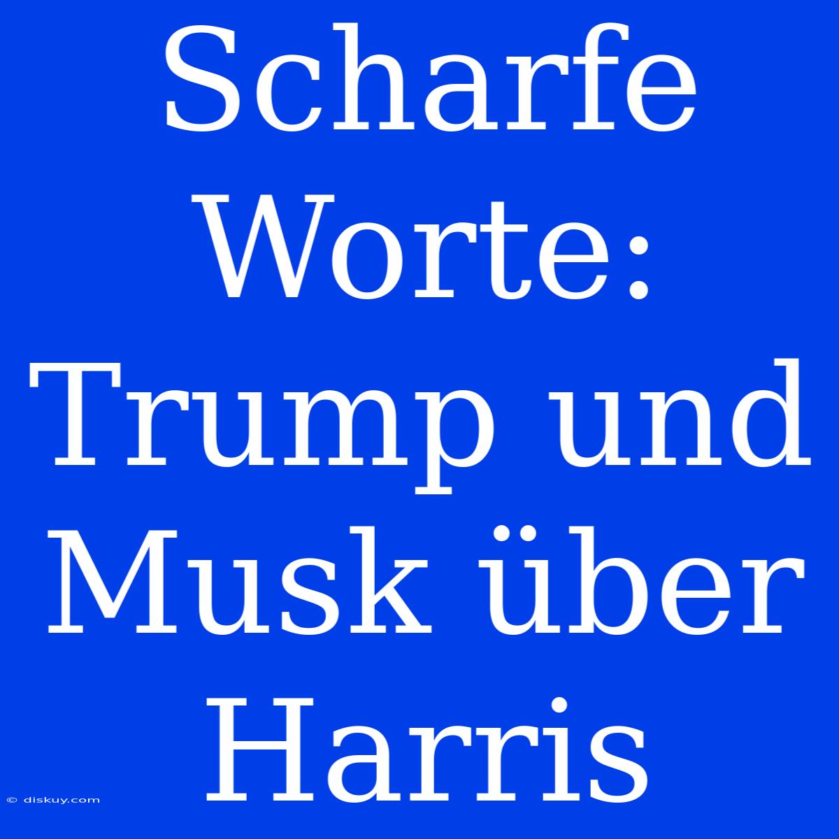 Scharfe Worte: Trump Und Musk Über Harris