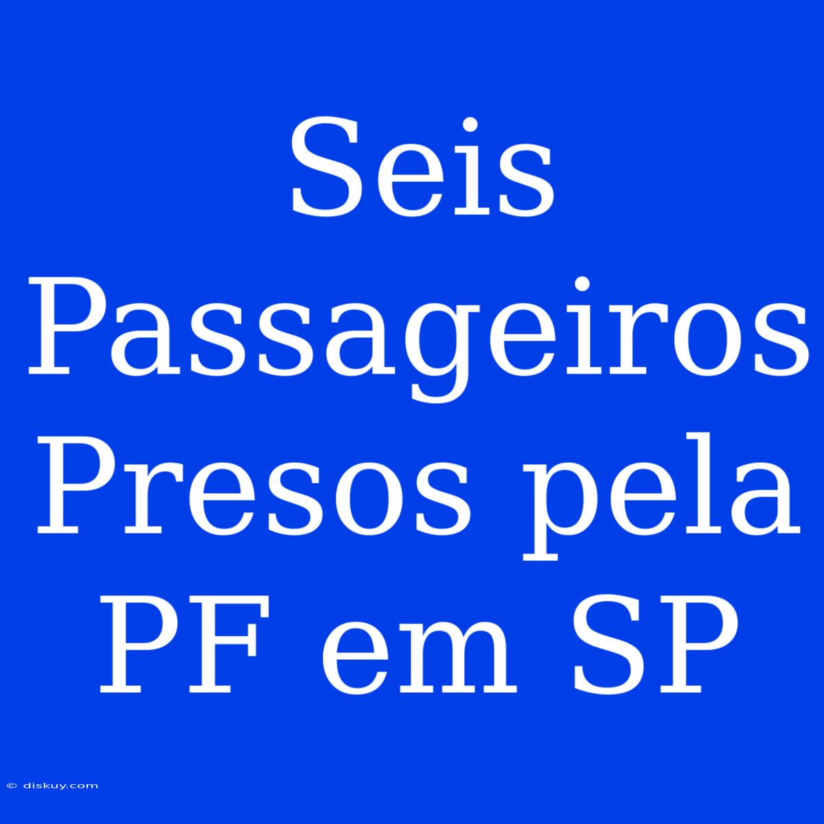 Seis Passageiros Presos Pela PF Em SP